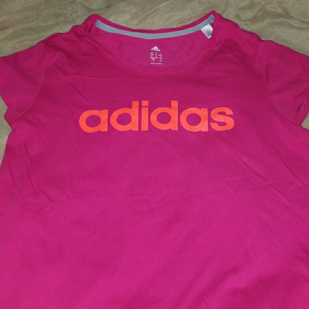 NWOT ADIDAS climalite tee pink L